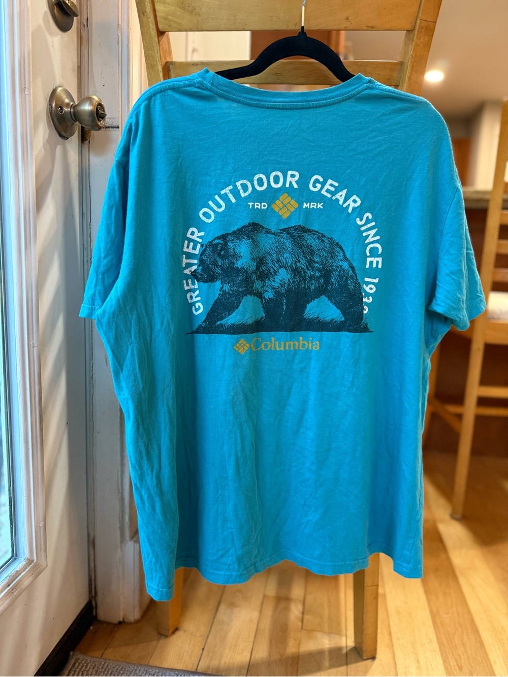 Columbia Men’s Teal Graphic Bear Short-Sleeve Tee